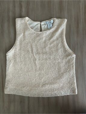 cupcakes & cashmere Cream Sequin-Textured Sleeveless Tank